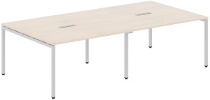 Конференц - стол XSCT 2714 Бук Тиара/Алюминий 2764х1406х750 XTEN-S