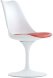 Стул Tulip style белый с красной подушкой 